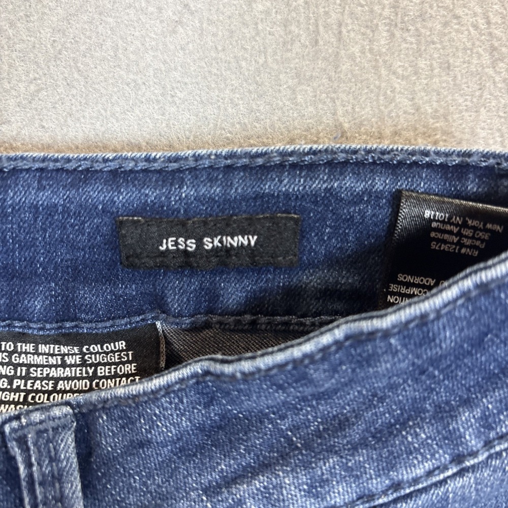 Kenneth Cole New York Jess Skinny Jeans Womens SZ 4 Blue Medium Raw Hem Stretch - Picture 4 of 11